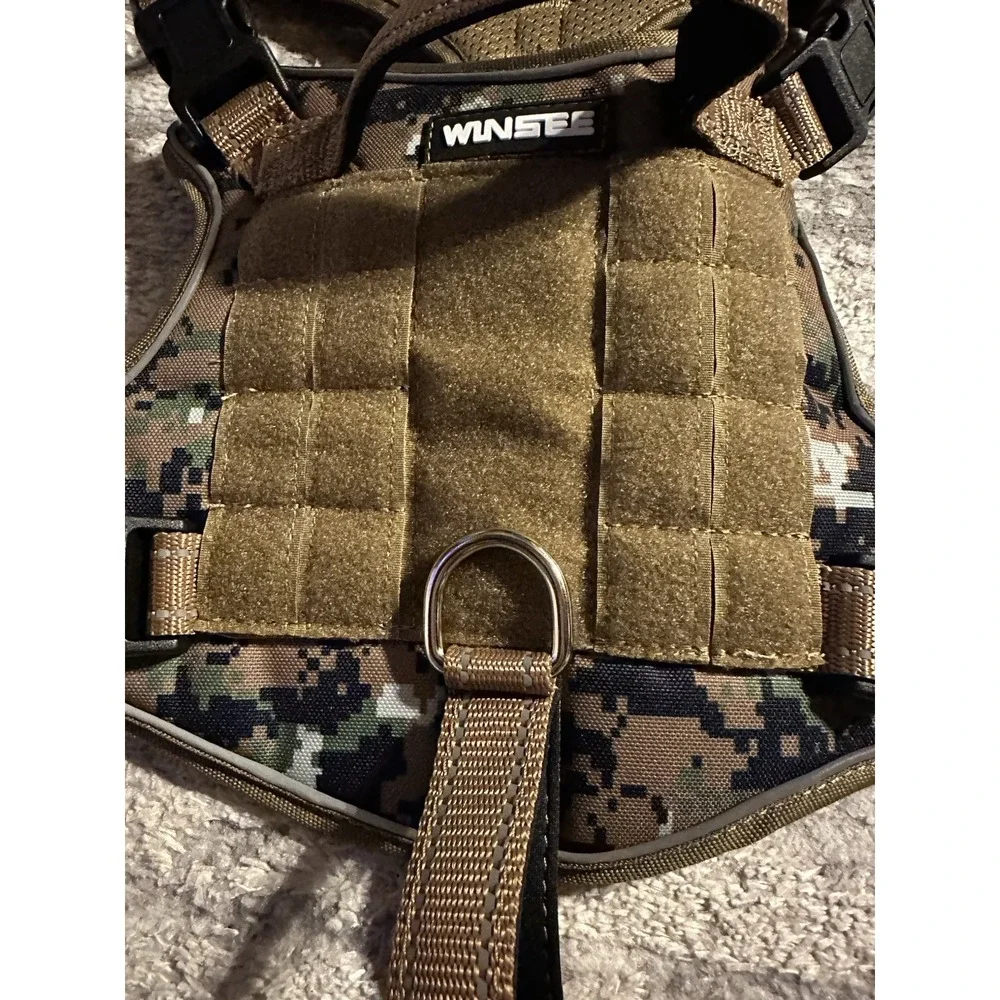 Service Dog Vest Harness for Medium Dog Tactical Working MOLLE Vest w badges NEW